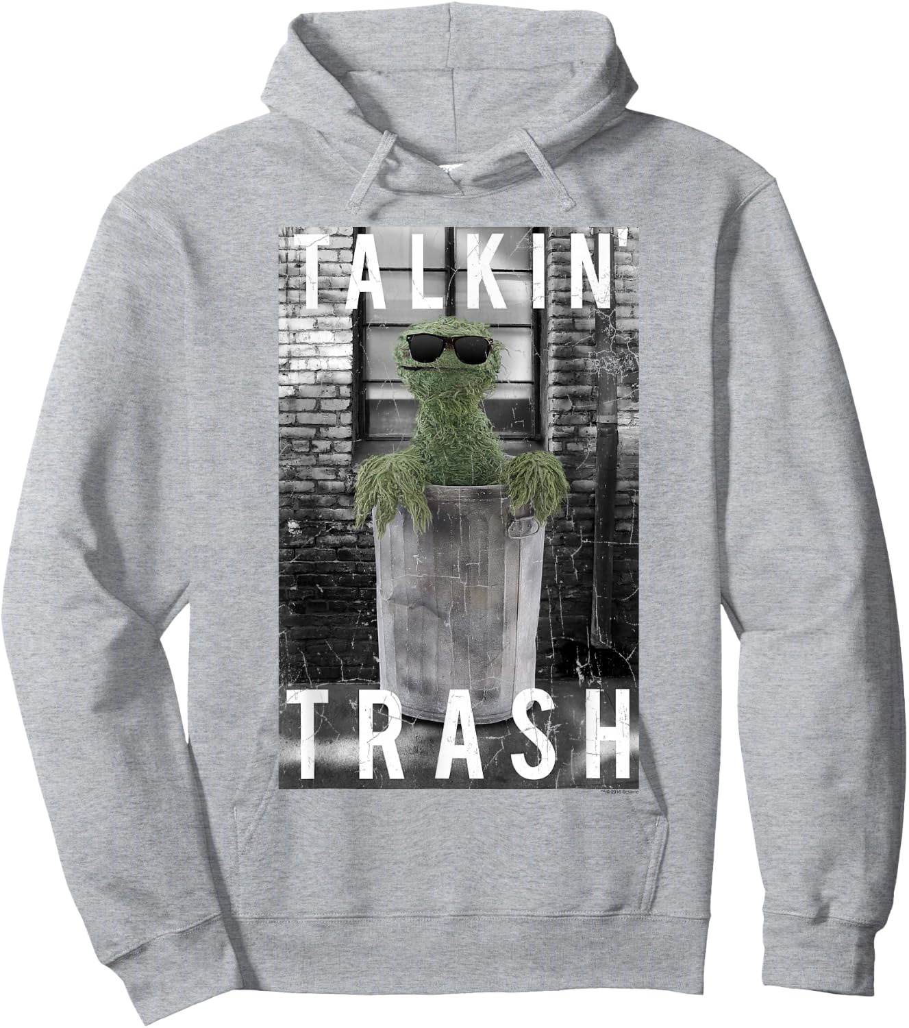 Sesame Street Oscar The Grouch Talkin' Trash Hoodie - Hoodie | Ash