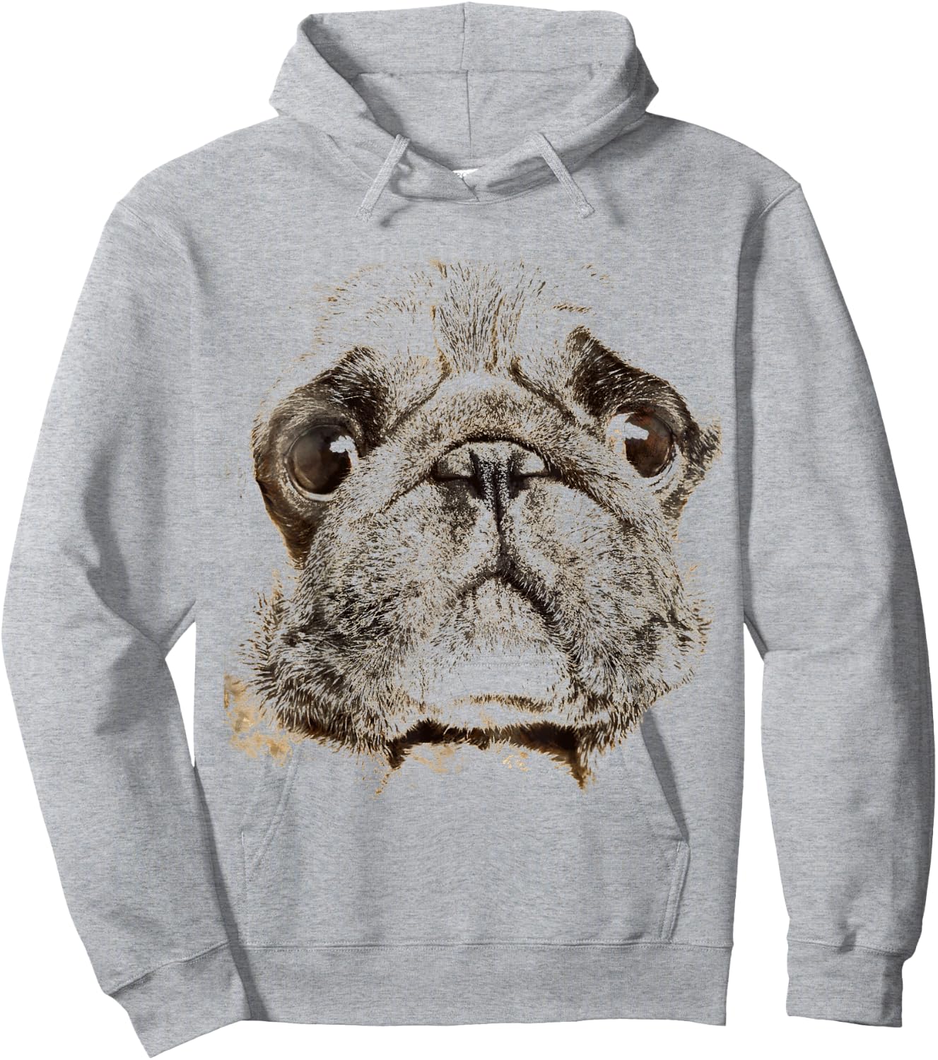 Pug Dog Animal Faces Men Women Girls Kids Hoodie - Hoodie | Ash