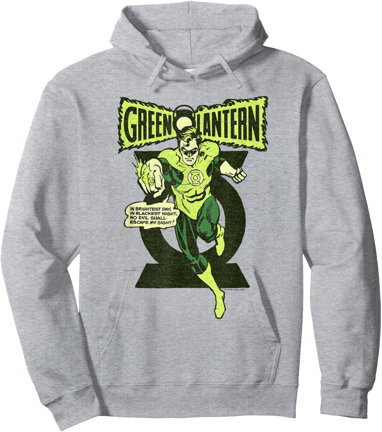 Green Lantern Retro Oath Hoodie - Hoodie | Ash