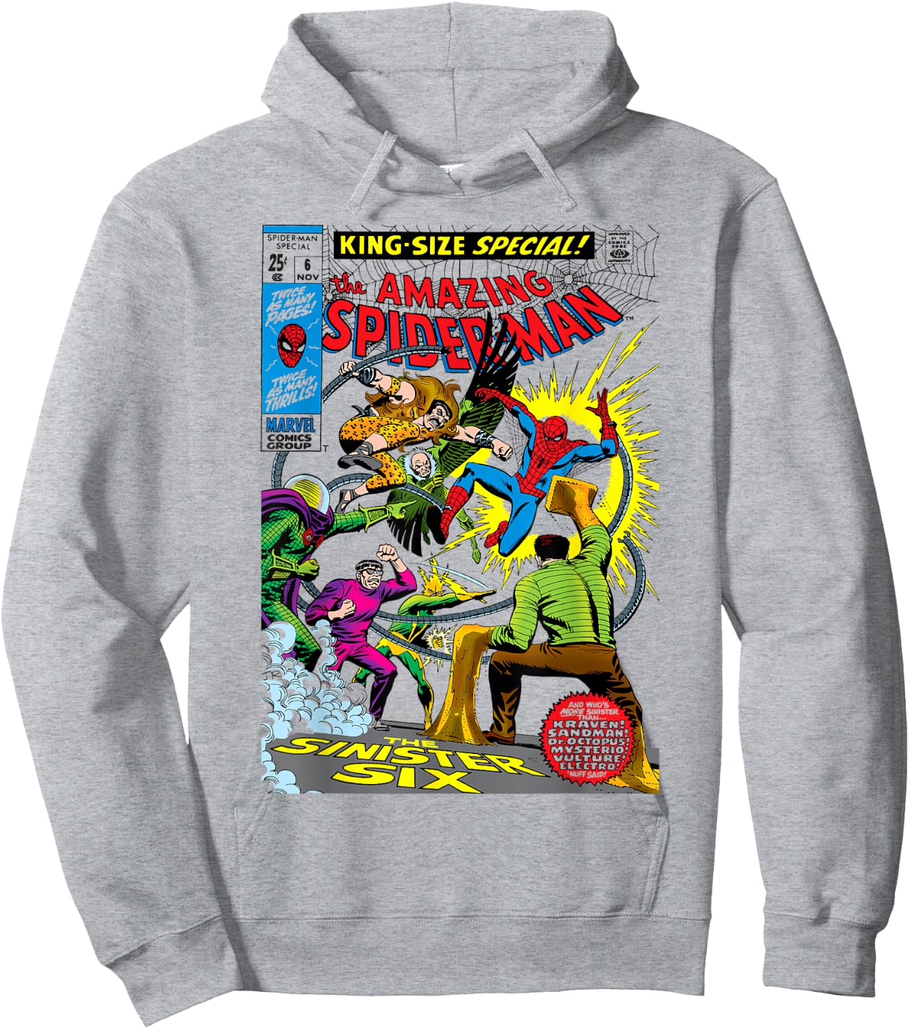 Marvel The Amazing Spider-Man Retro Comic Cover White Hoodie - Hoodie | Ash