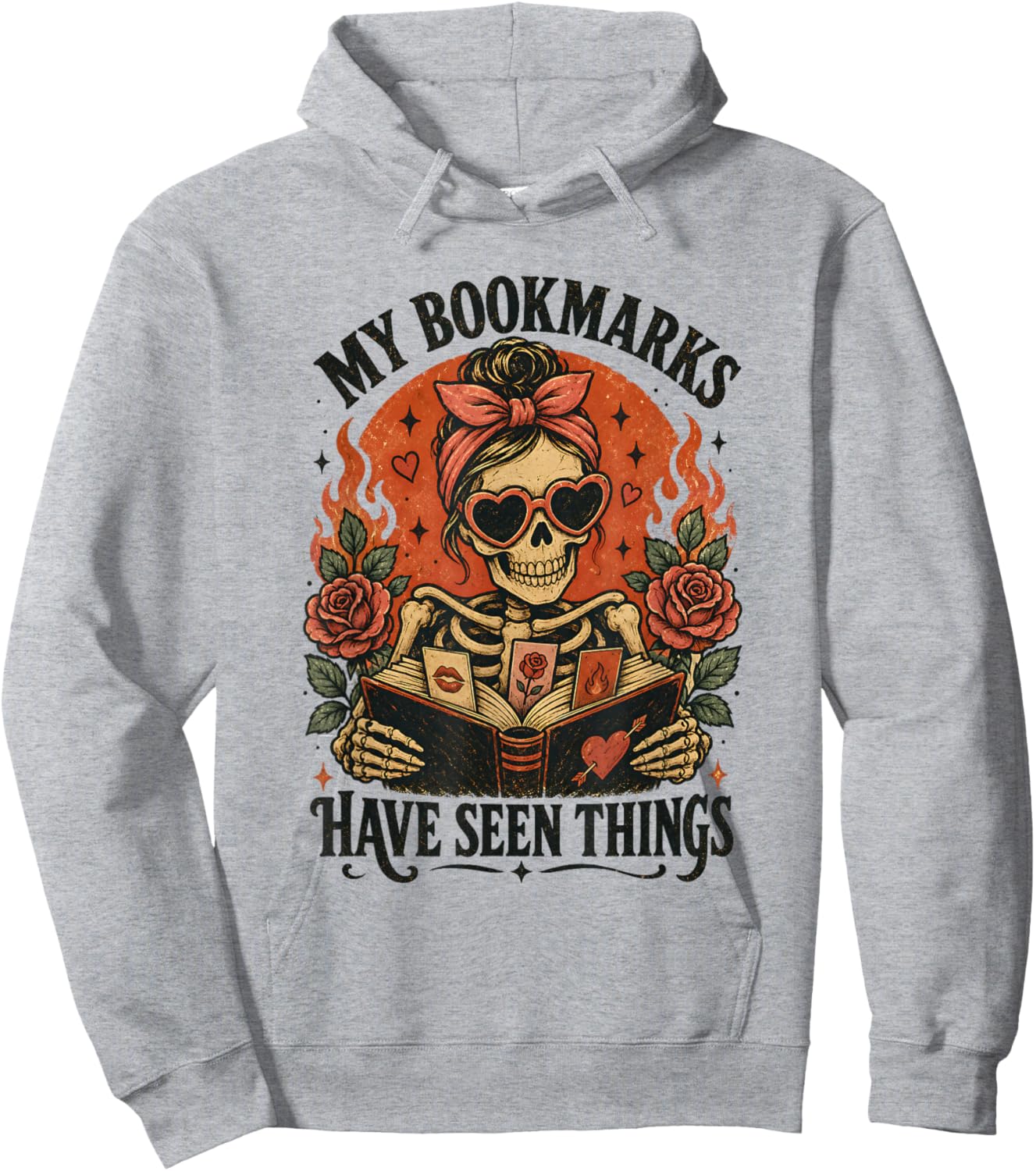 Dark Romance Reader Skeleton My Bookmarks Have Seen Things Hoodie - Hoodie | Ash