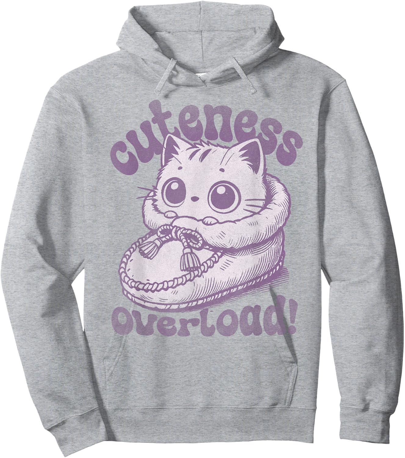 Vintage Meme Cat Retro Inspired Cutness Overload Hoodie - Hoodie | Ash