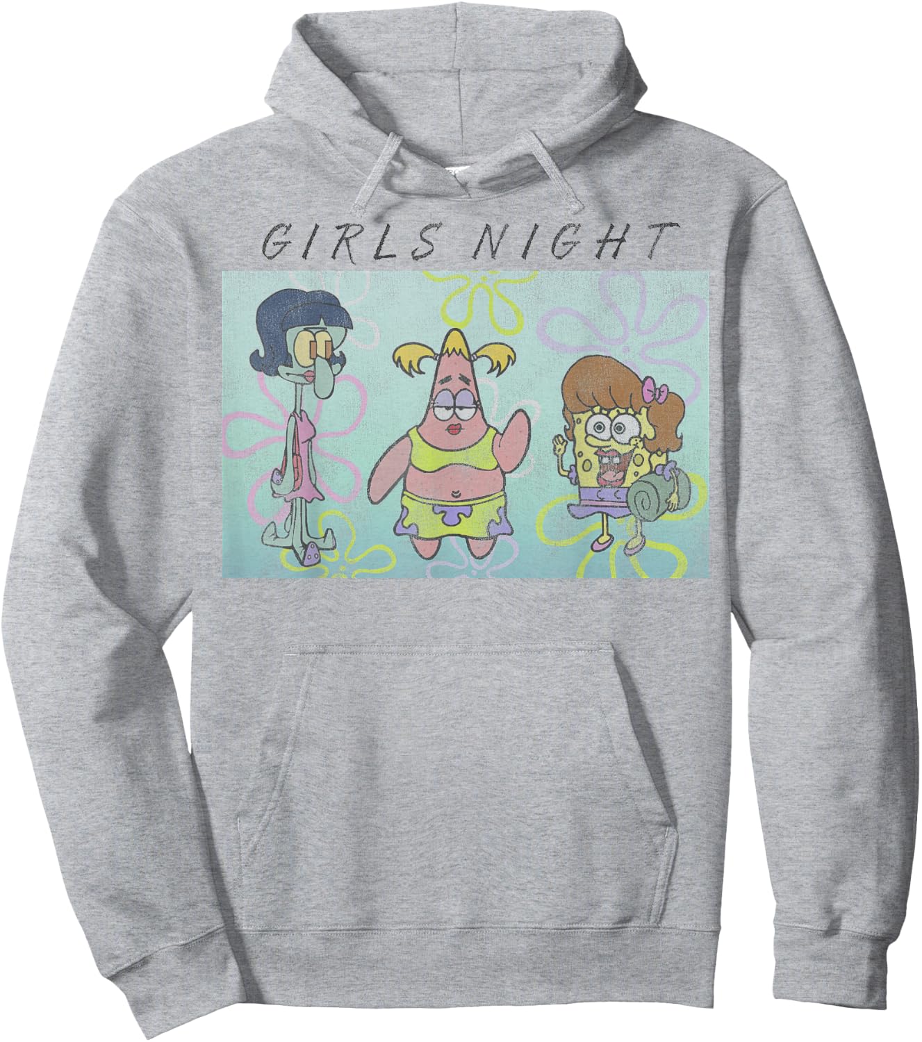 SpongeBob SquarePants Patrick Squidward Girls Night Hoodie - Hoodie | Ash