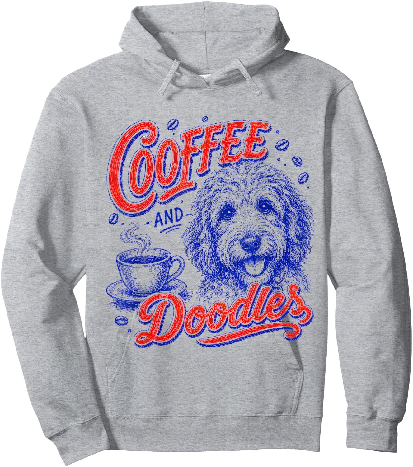 Coffee and Doodles Funny Doodles Coffee Club Pet Lover Men Hoodie - Hoodie | Ash