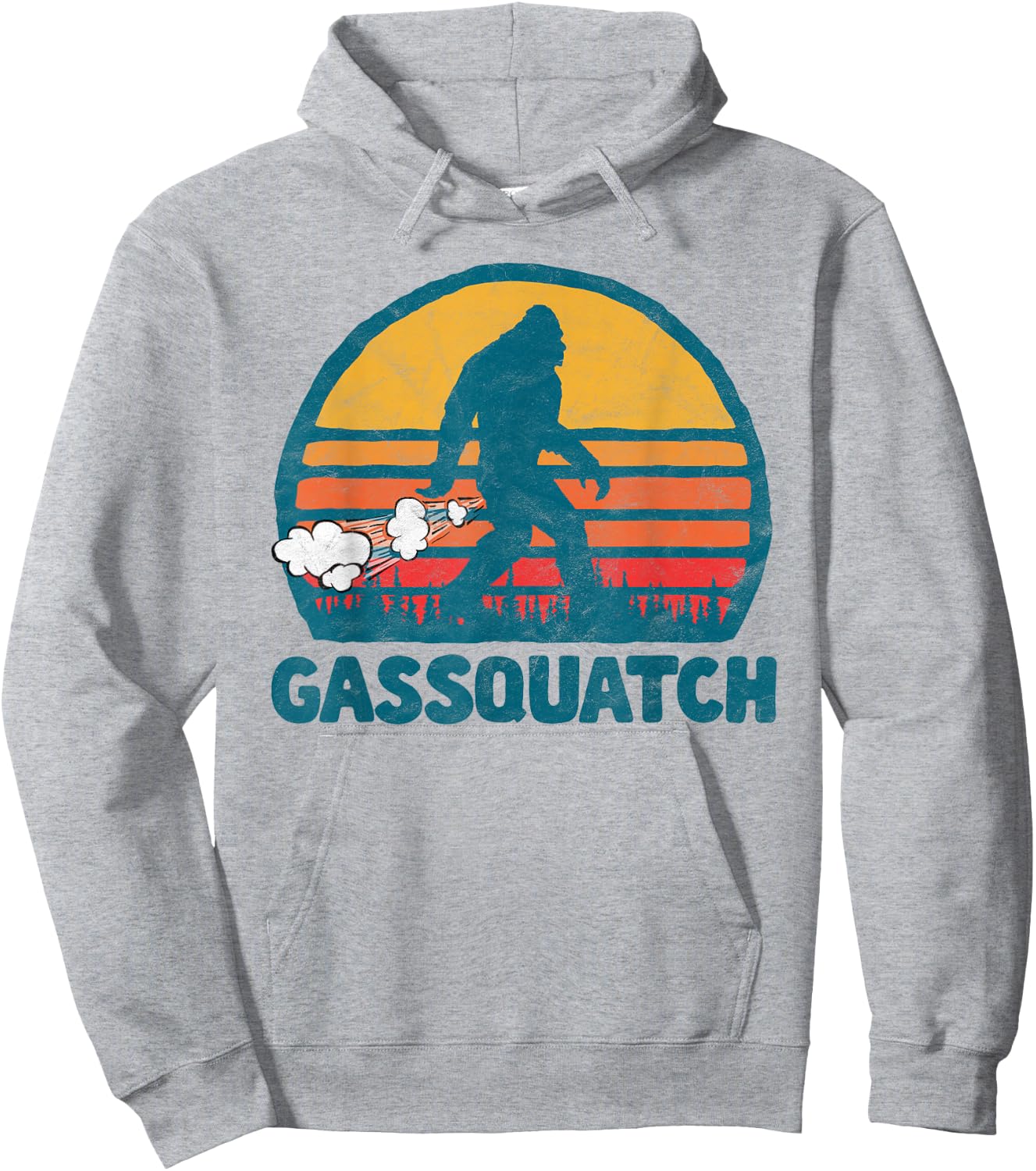 Gas squatch! Funny Farting Bigfoot Retro Fart Hoodie - Hoodie | Ash