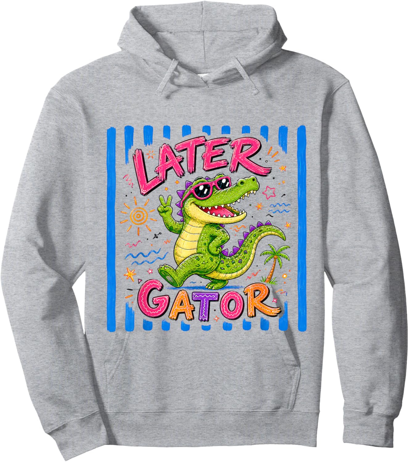 Vintage Later Gator Alligator Pun Animal Lover Summer Top Hoodie - Hoodie | Ash
