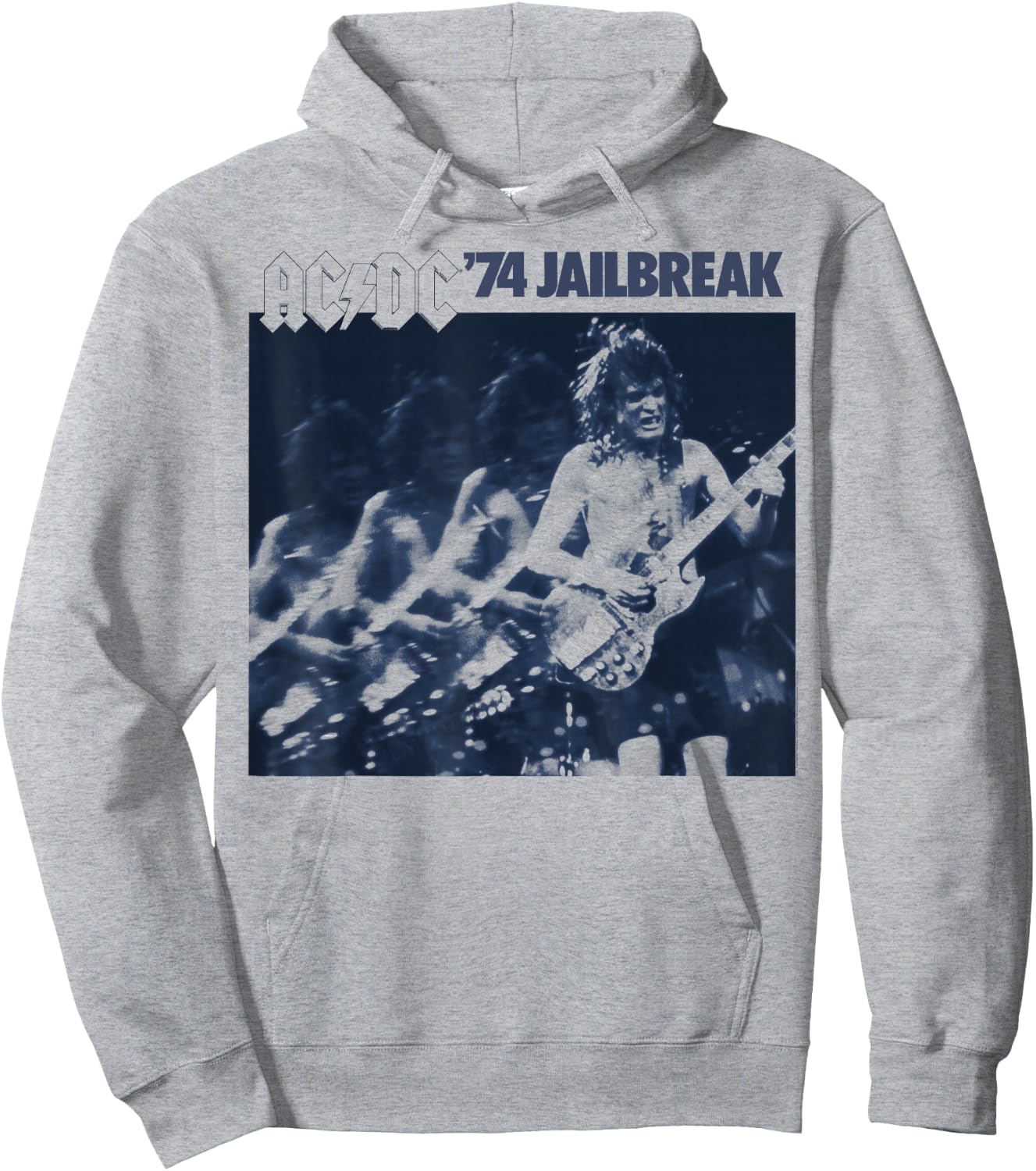 AC/DC - '74 Jailbreak EP Artwork Faded Hoodie - Hoodie | Ash
