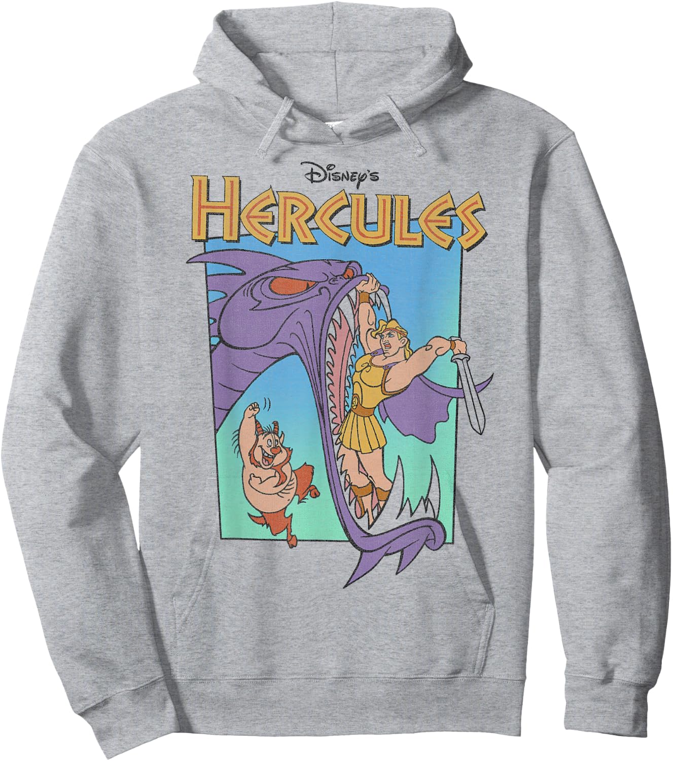 Disney Hercules Hydra Battle Retro Classic Movie Poster Hoodie - Hoodie | Ash