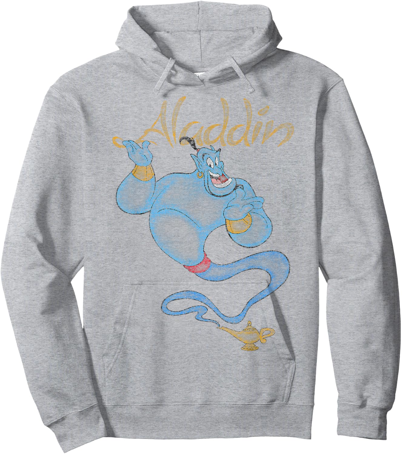 Disney Aladdin Distressed Genie Floating Hoodie - Hoodie | Ash