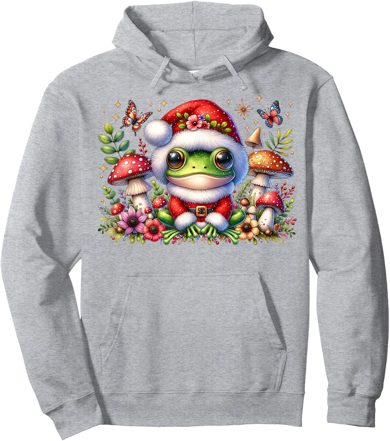 Cottagecore Frog Christmas Mushroom butterfly Men Women Kids Hoodie - Hoodie | Ash