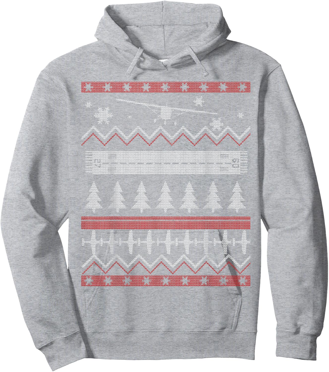 A GA Christmas Ugly Christmas "Sweater" Xmas Pilot Hoodie - Hoodie | Ash
