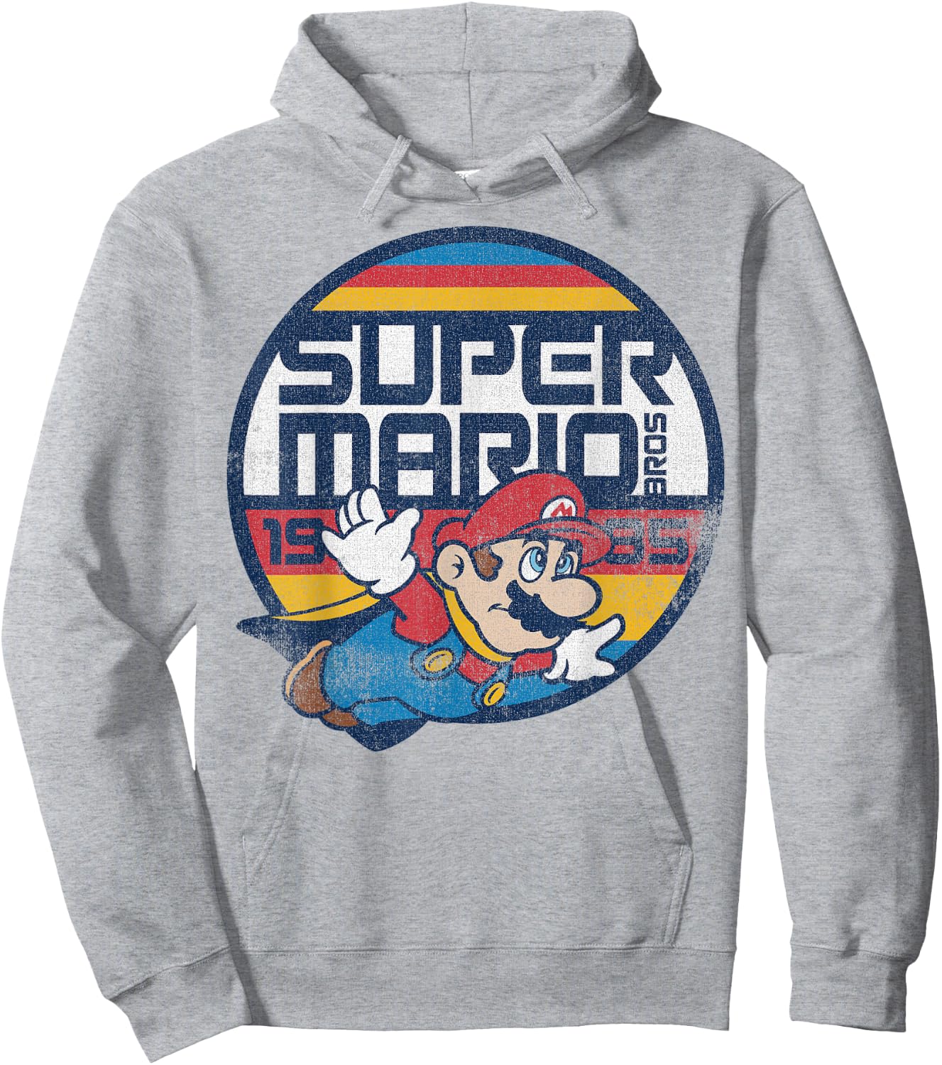 Super Mario Classic Retro Flying 1985 Graphic Hoodie - Hoodie | Ash