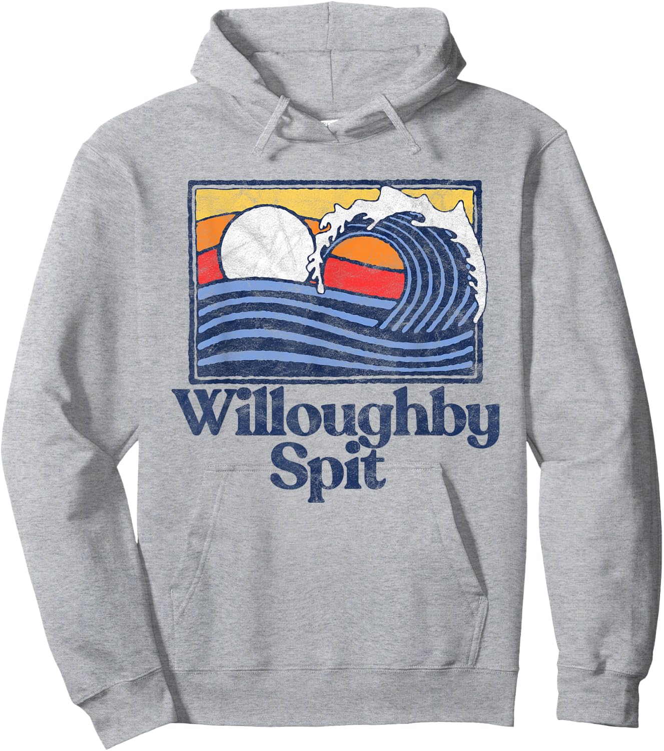 Willoughby Spit Retro Surfer Vintage Beach & Wave Men Women Girls Kids Hoodie - Hoodie | Ash