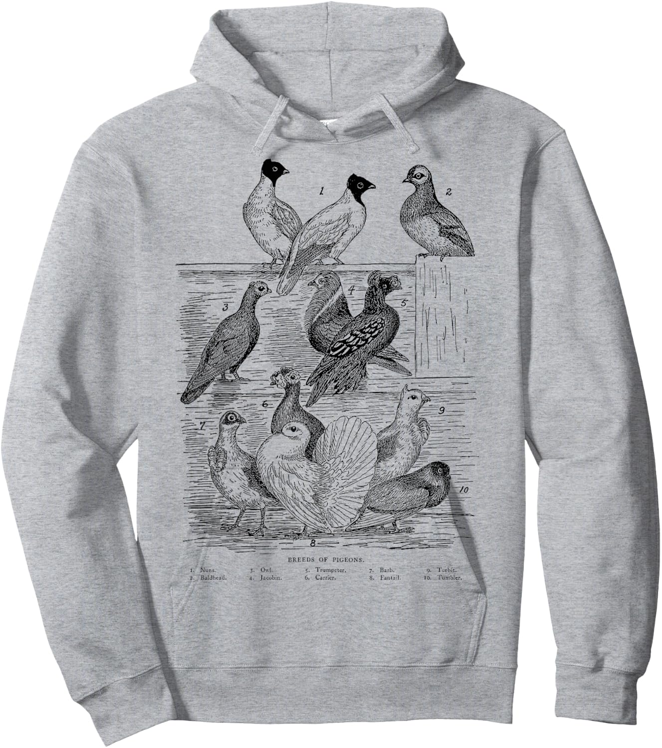 Vintage Breeds of Pigeons Gift Pigeon Lovers Hoodie - Hoodie | Ash