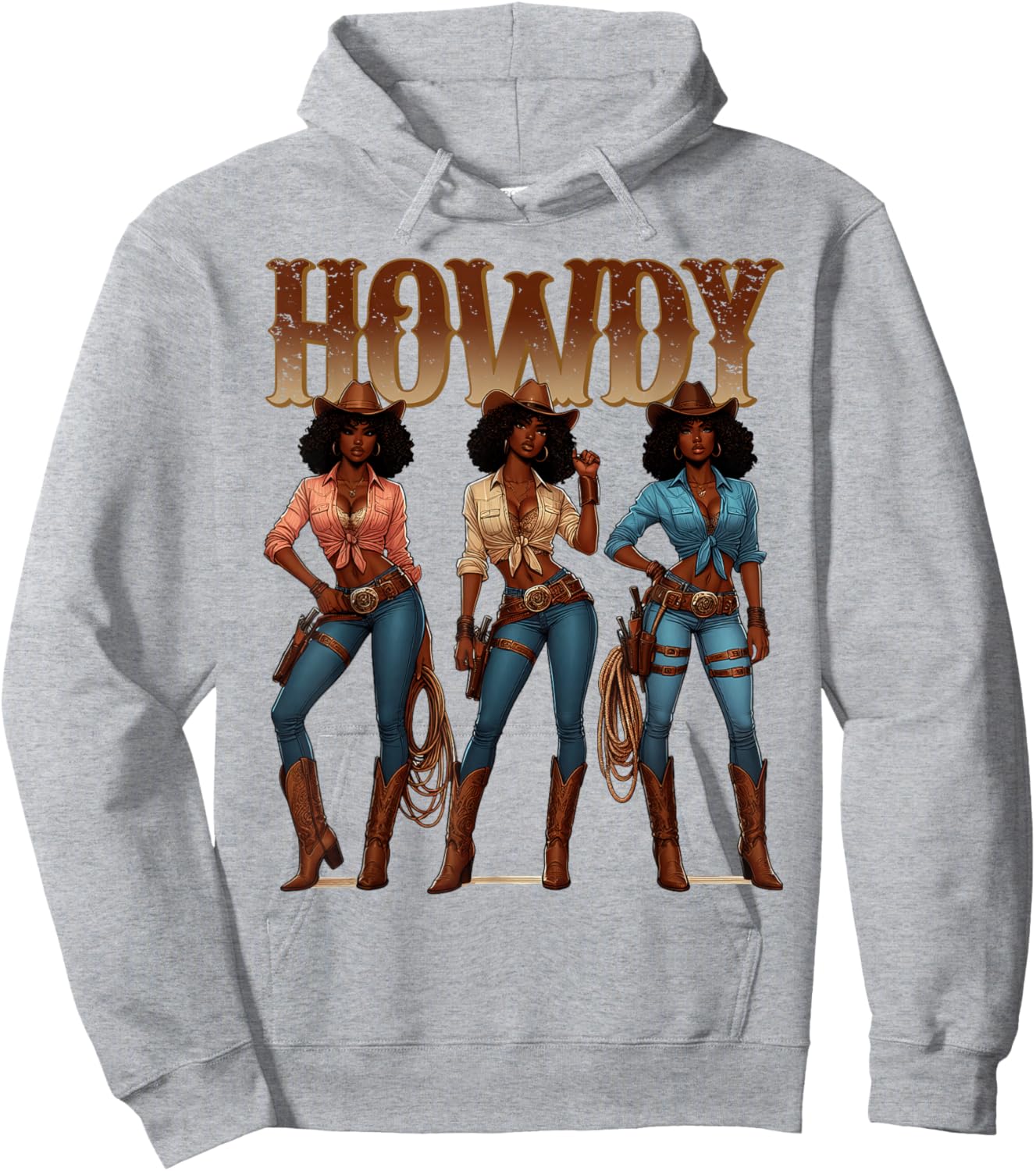 Juneteenth Cowgirl Western Rodeo Melanin History Texas Howdy Hoodie - Hoodie | Ash