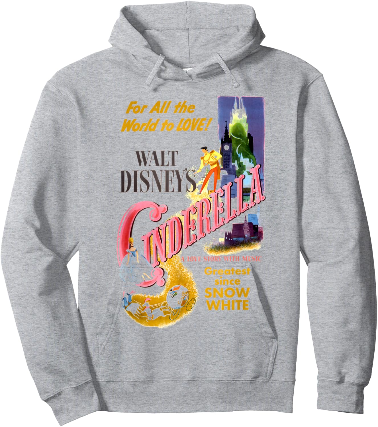 Disney Cinderella Vintage Movie Box Art Poster Small Hoodie - Hoodie | Ash