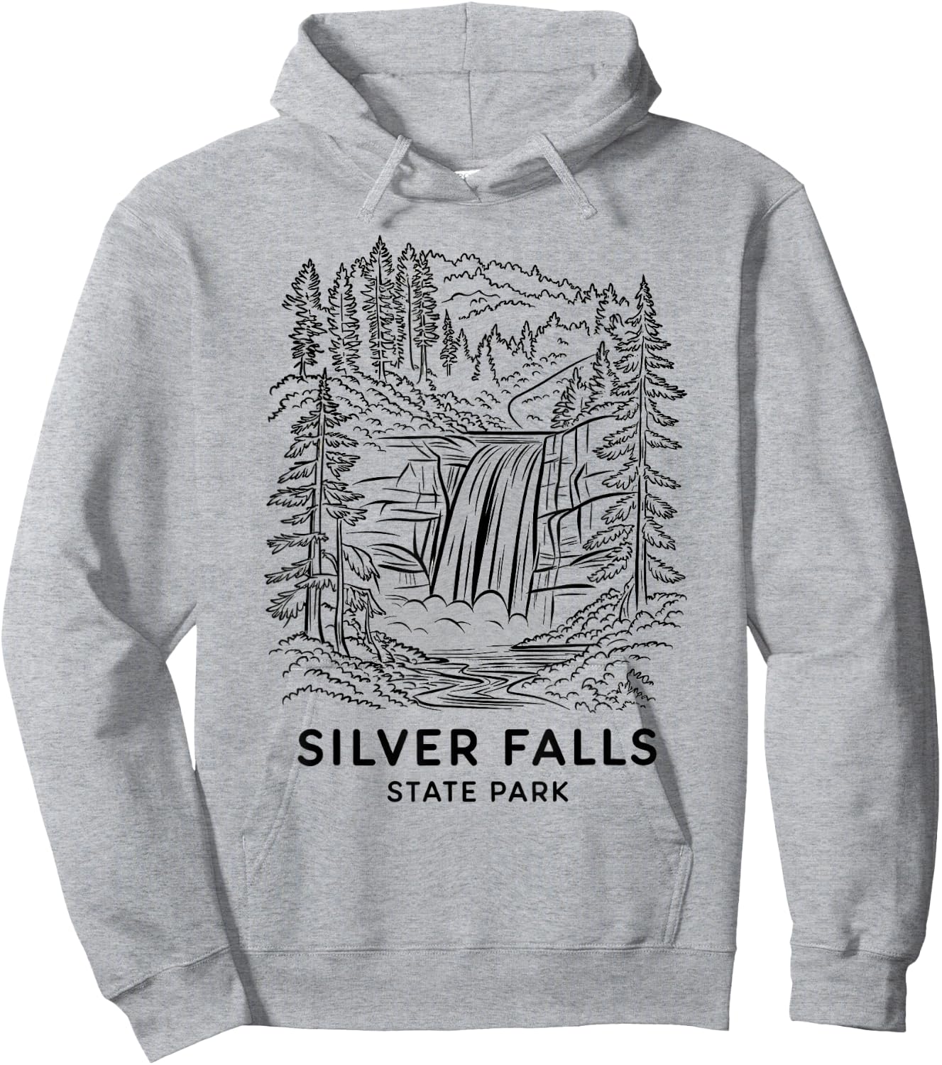Silver Falls State Park Oregon Waterfall Camping Souvenir Hoodie - Hoodie | Ash