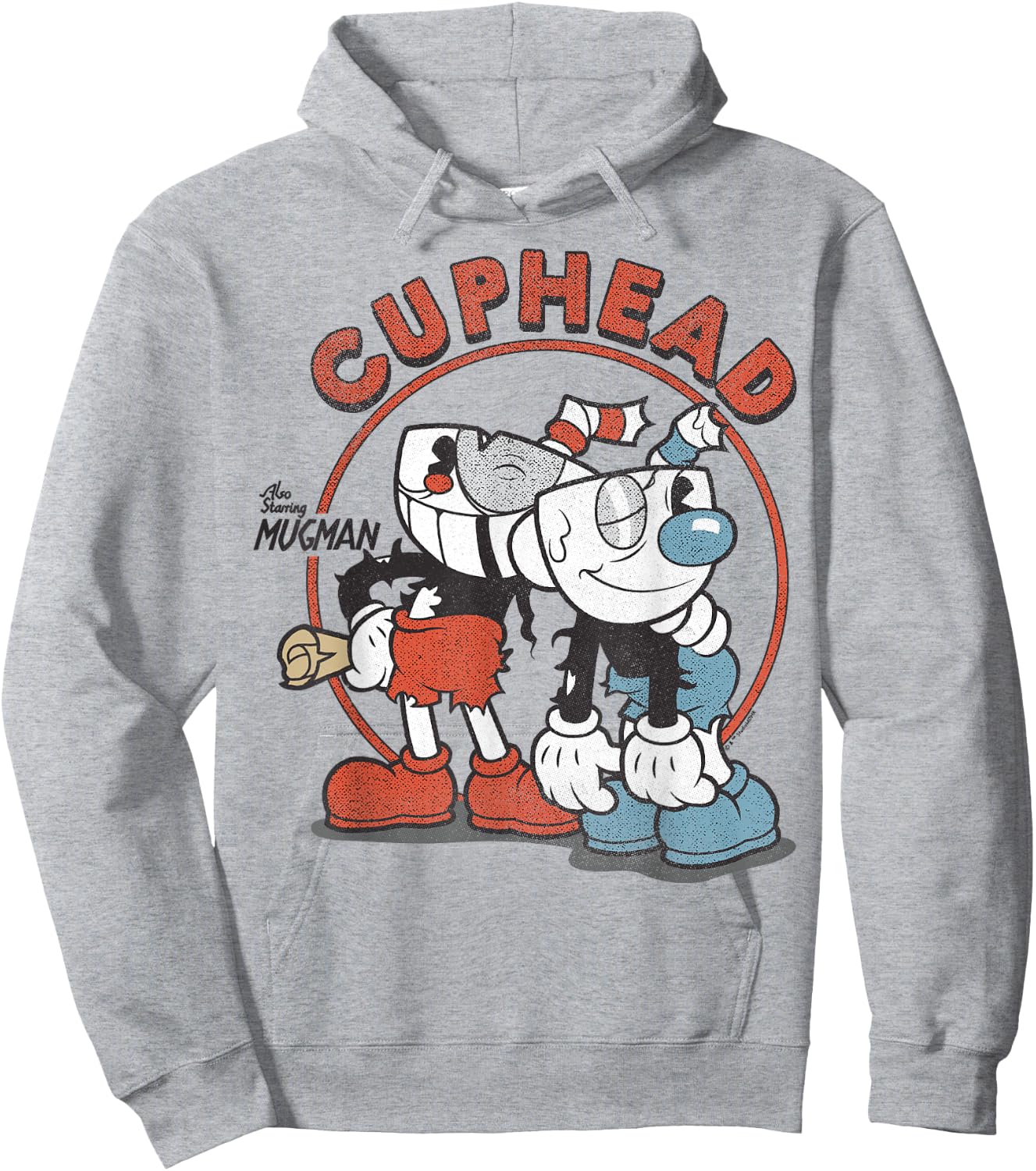 Cuphead Starring Mugman Rough & Ready Hoodie - Hoodie | Ash
