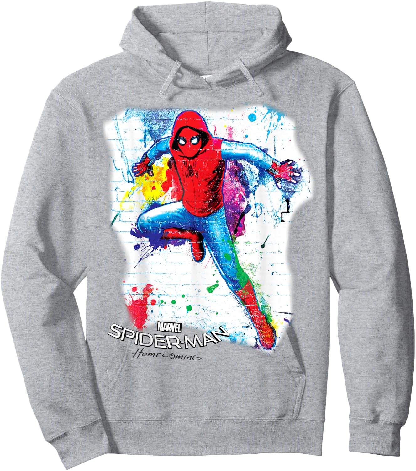 Marvel Spider-Man Homecoming Graffiti Stall Graphic Hoodie - Hoodie | Ash