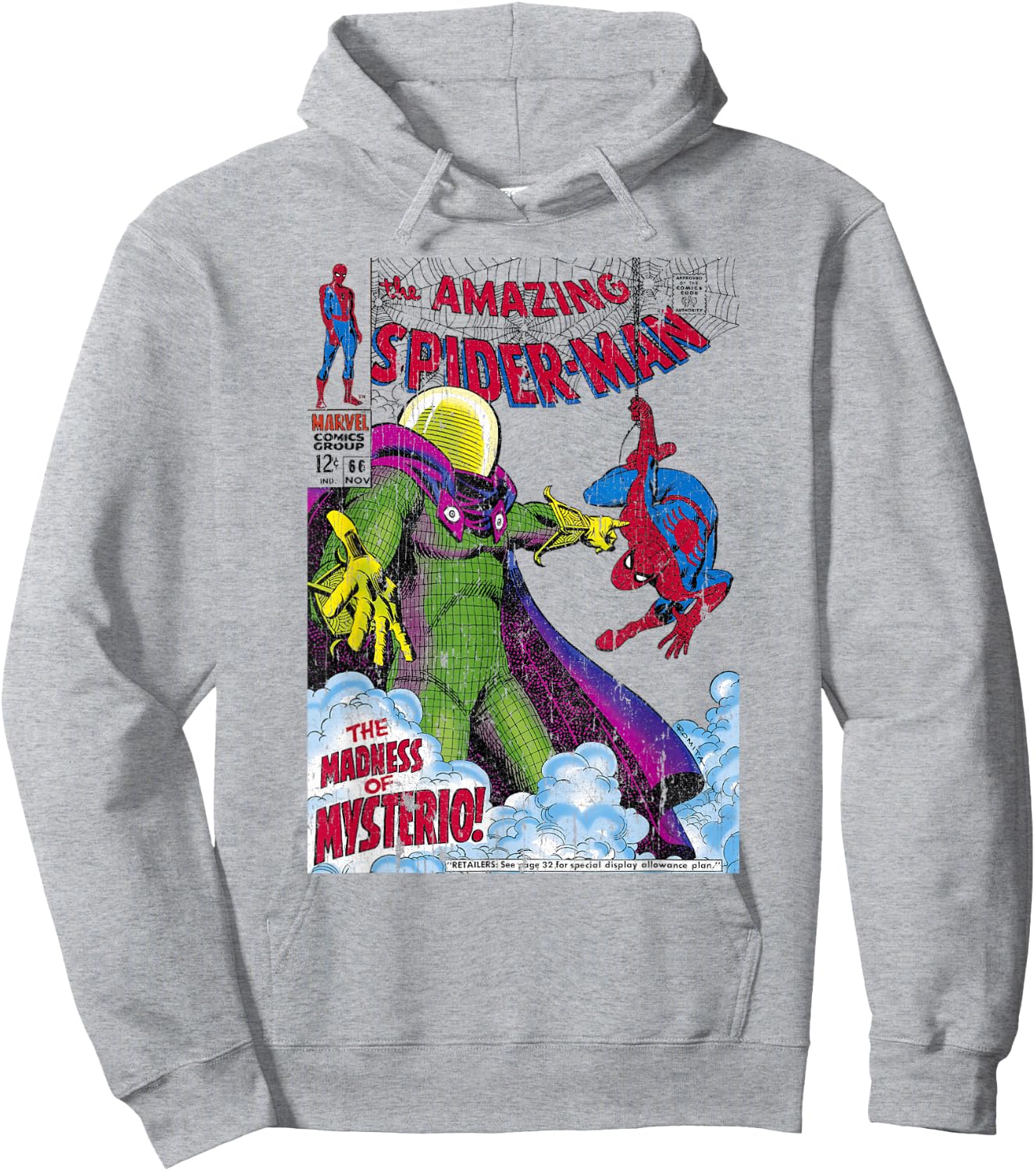 Marvel Comics Spider-Man Mysterio Cover Small Hoodie - Hoodie | Ash