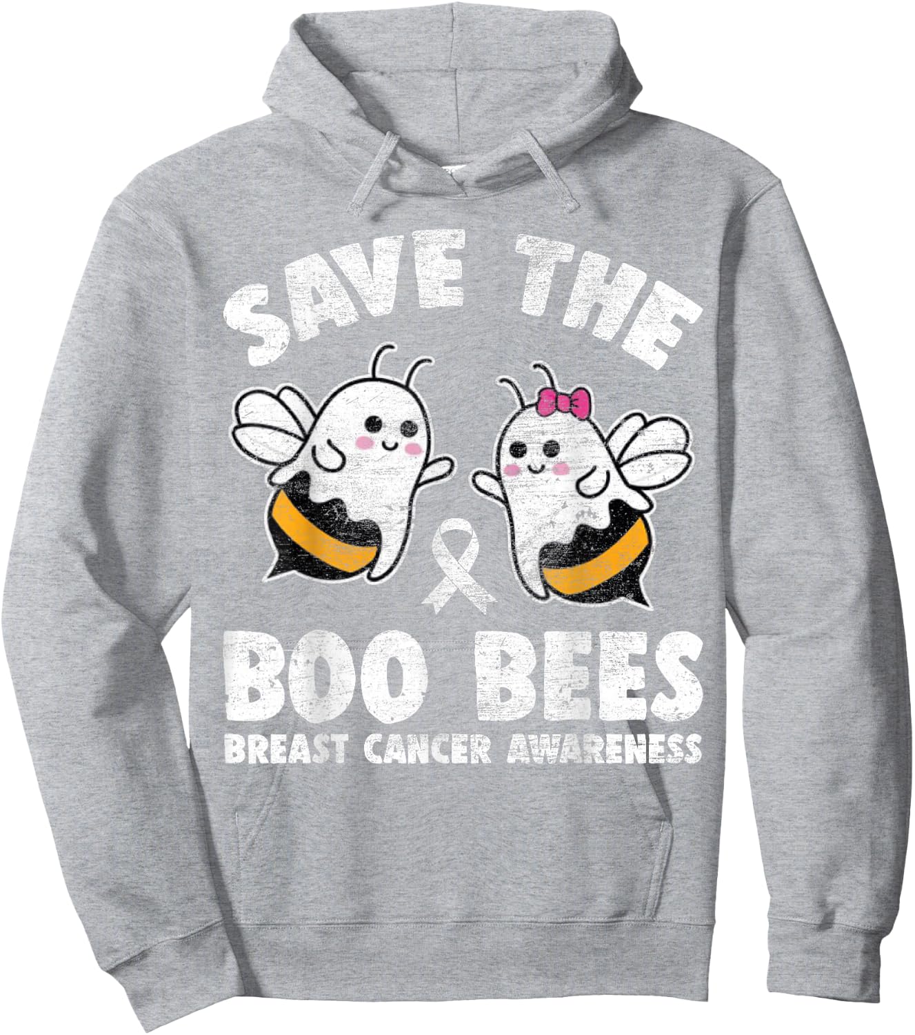 Save The BooBees Boo bees Breast Cancer Halloween Women Hoodie - Hoodie | Ash