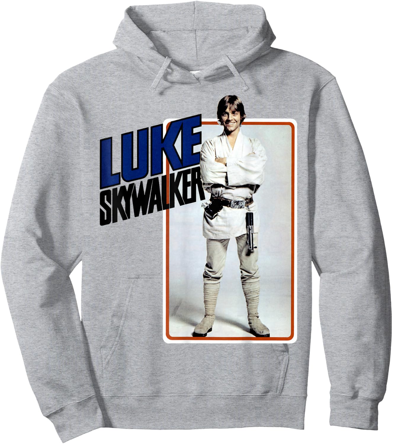 Star Wars Luke Skywalker Smiling Card Graphic Hoodie - Hoodie | Ash