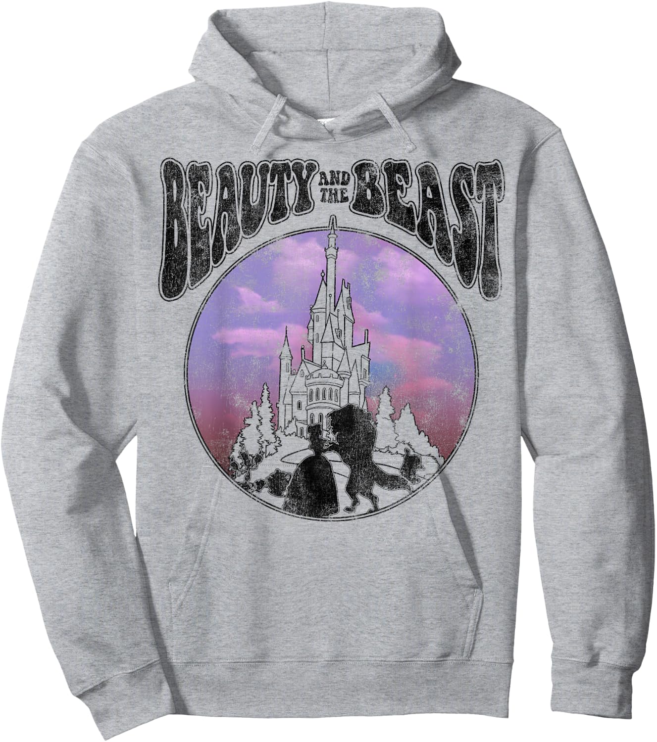 Disney Beauty and the Beast Watercolor Palace Silhouettes Hoodie - Hoodie | Ash