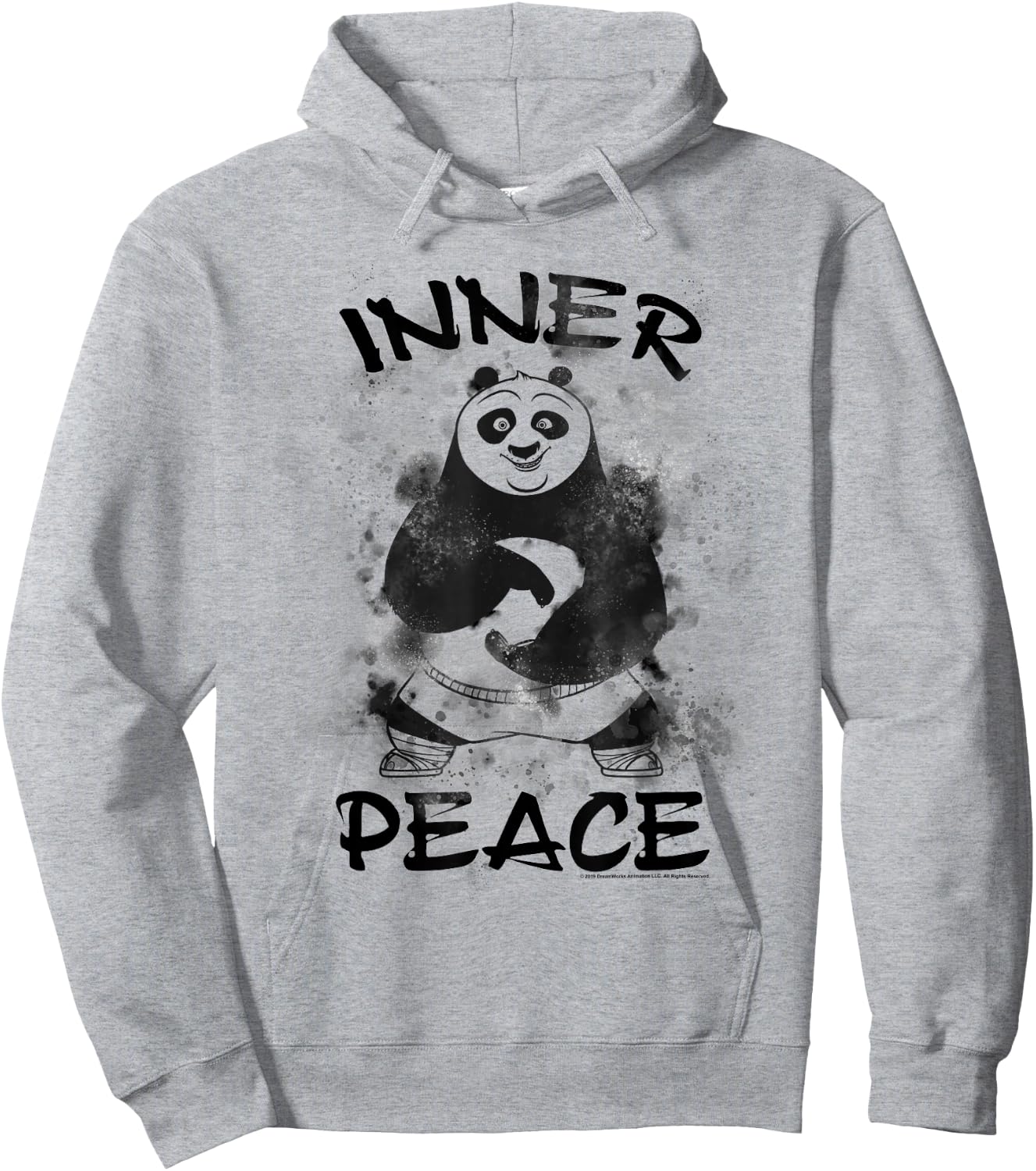 Kung Fu Panda Po Inner Peace Water Color Portrait Hoodie - Hoodie | Ash