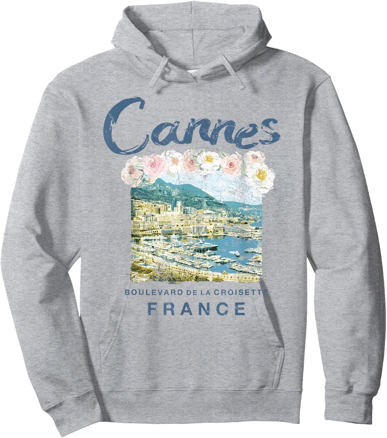 France Cannes French Riviera Vintage Travel T Shirt Hoodie - Hoodie | Ash