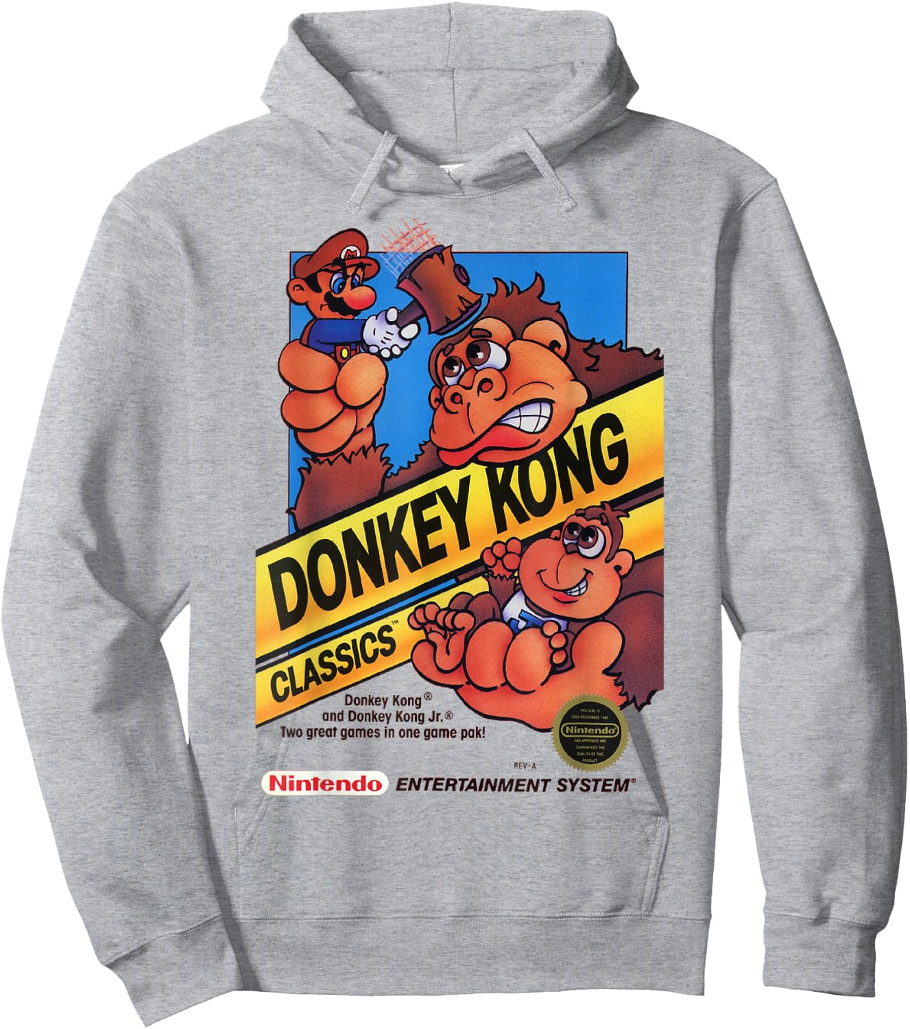 Nintendo Donkey Kong Classics Mario Hammer Graphic Hoodie - Hoodie | Ash