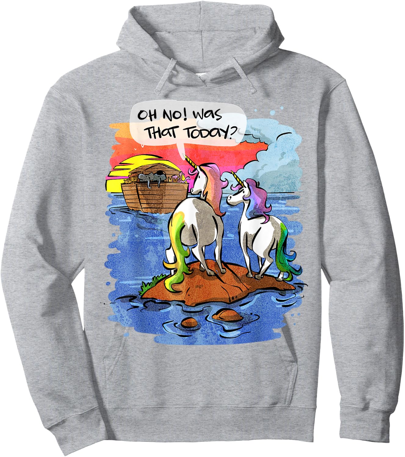 Noah Guy Unicorn Noahs Ark Design For Girls And Adults Hoodie - Hoodie | Ash