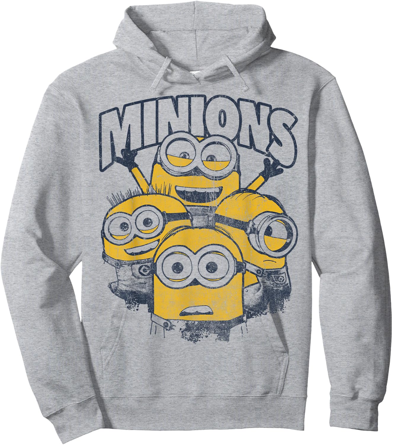 Despicable Me Minions Vintage Group Graphic Hoodie - Hoodie | Ash