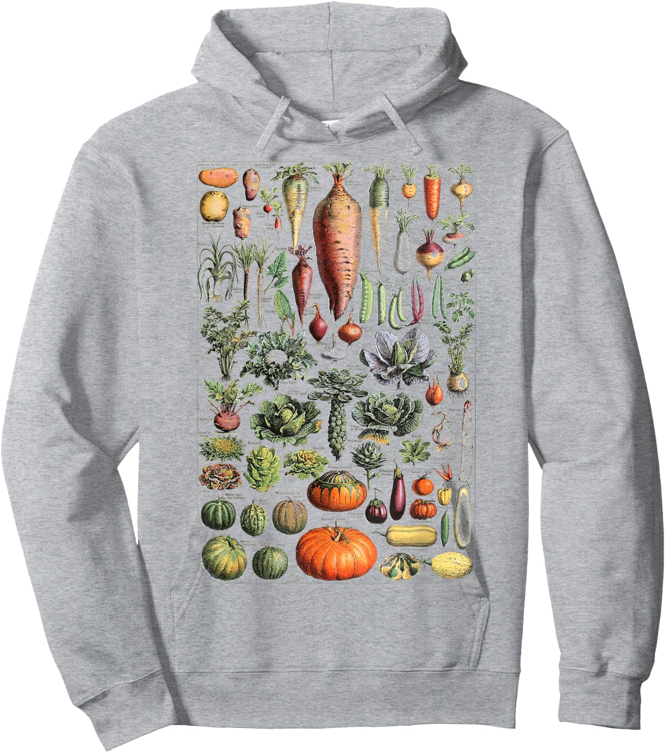 Kitchen Vegetable Identification Reference Table Hoodie - Hoodie | Ash
