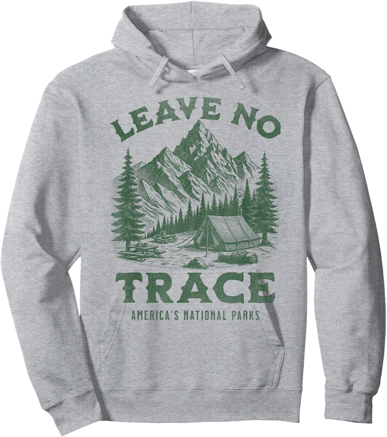 Leave No Trace Mountains Hiking Camping Outdoor Mountain Hoodie - Hoodie | Ash