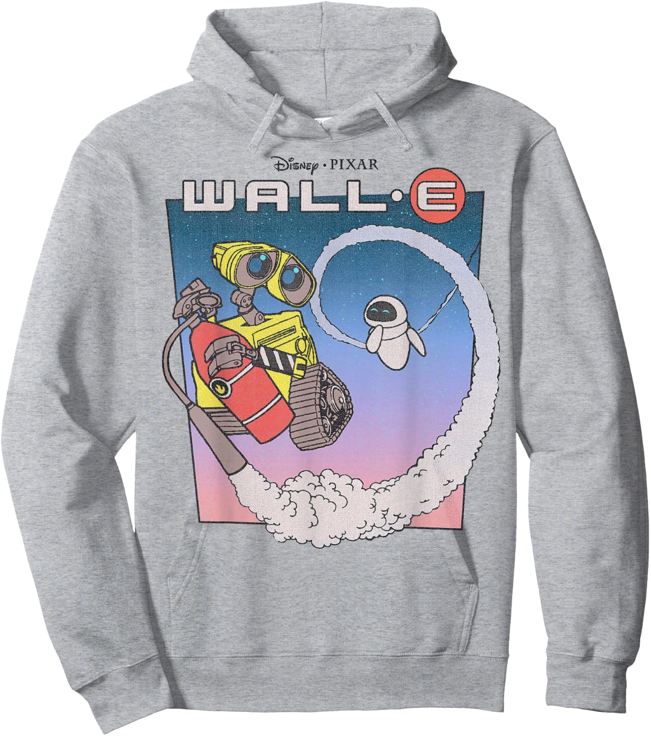 Disney Pixar Wall-E Fly Eve Retro Distressed Hoodie - Hoodie | Ash