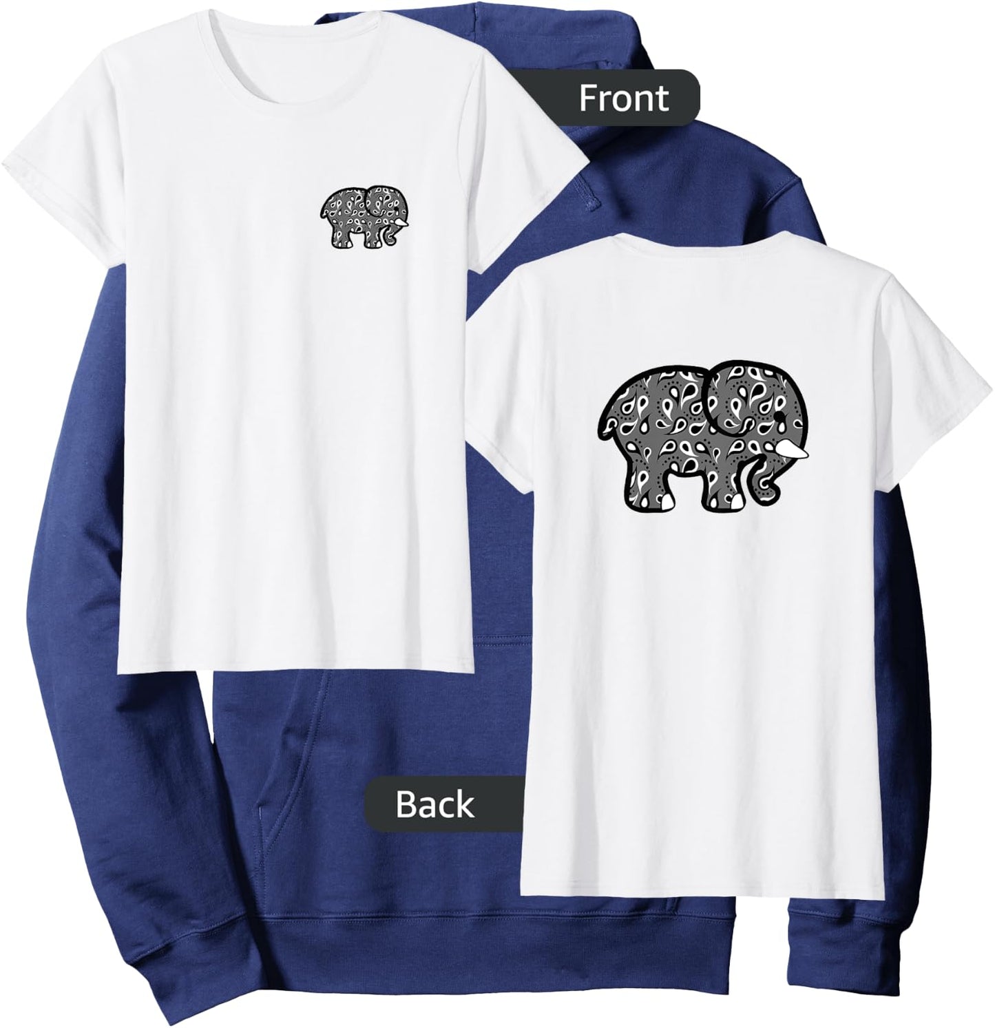 Elephant Ivory Cute Stylish Girls Gift Novelty Hoodie - Hoodie | Navy