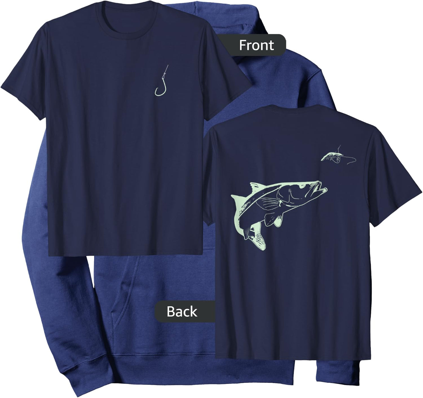 Snook Eating Shrimp Fishing Angler Hoodie - Hoodie | Navy