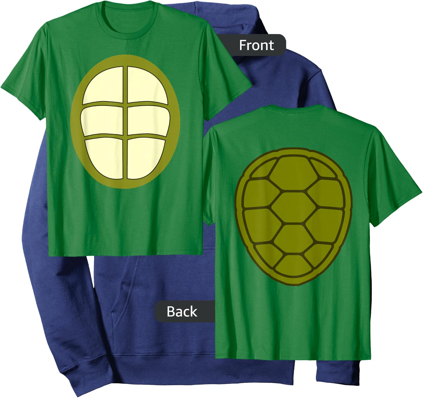 Turtle Halloween Costume 2-Sided Turtle Shell Shirt Hoodie - Hoodie | Navy