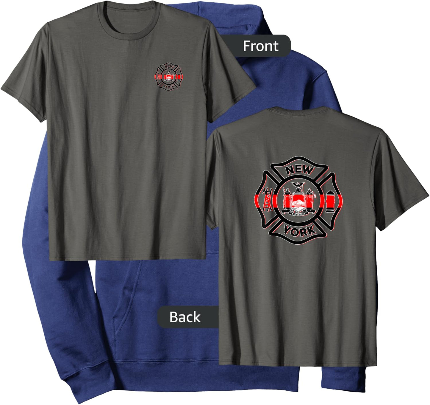 New York Fire Police Department Firefighters Firemen Hoodie - Hoodie | Navy