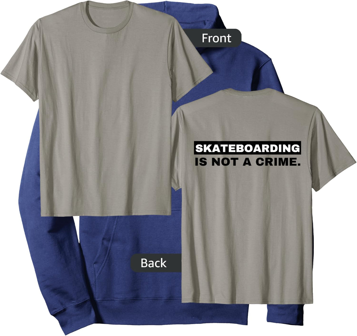 Skateboarding is Not a Crime (graphic on Back) Hoodie - Hoodie | Navy
