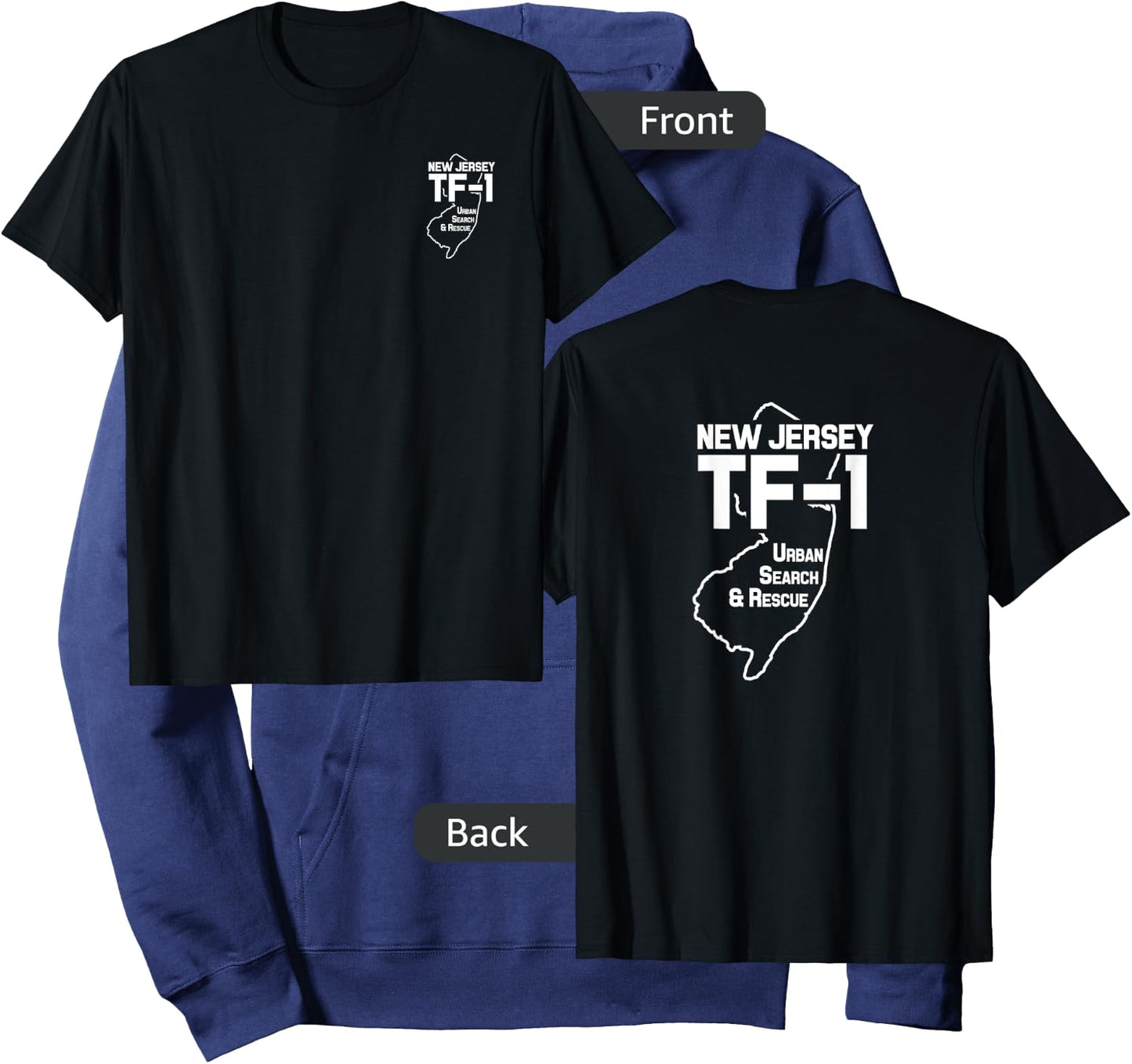 Urban Search & Rescue New Jersey Task Force 1 NJ-TF1 Duty Hoodie - Hoodie | Navy
