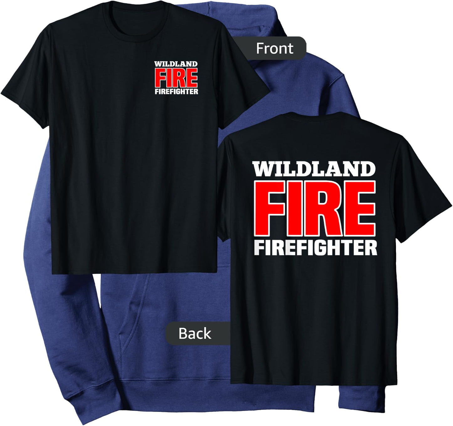 Wildland Fire Rescue Department Firefighters Firemen Uniform Hoodie - Hoodie | Navy