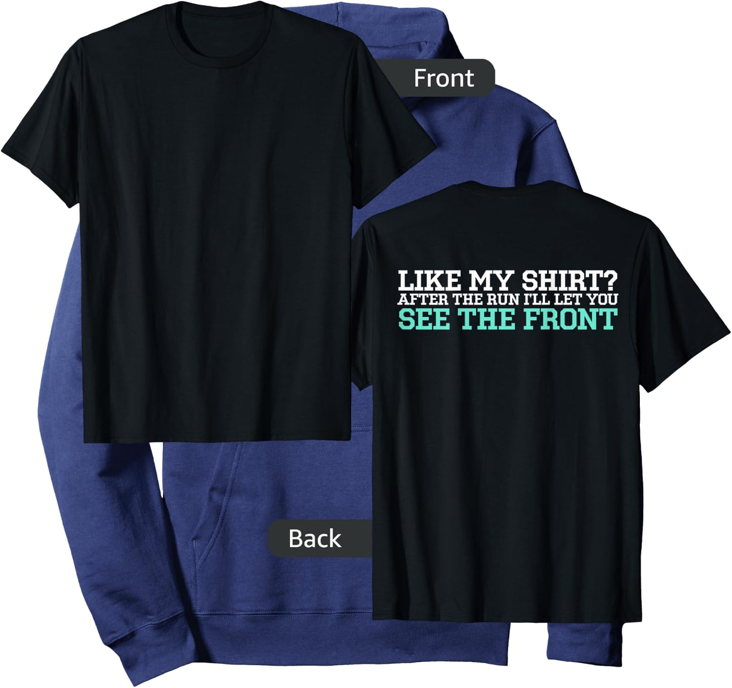 Cross Country Running Shirt With Back Print - Funny XC Shirt Hoodie - Hoodie | Navy