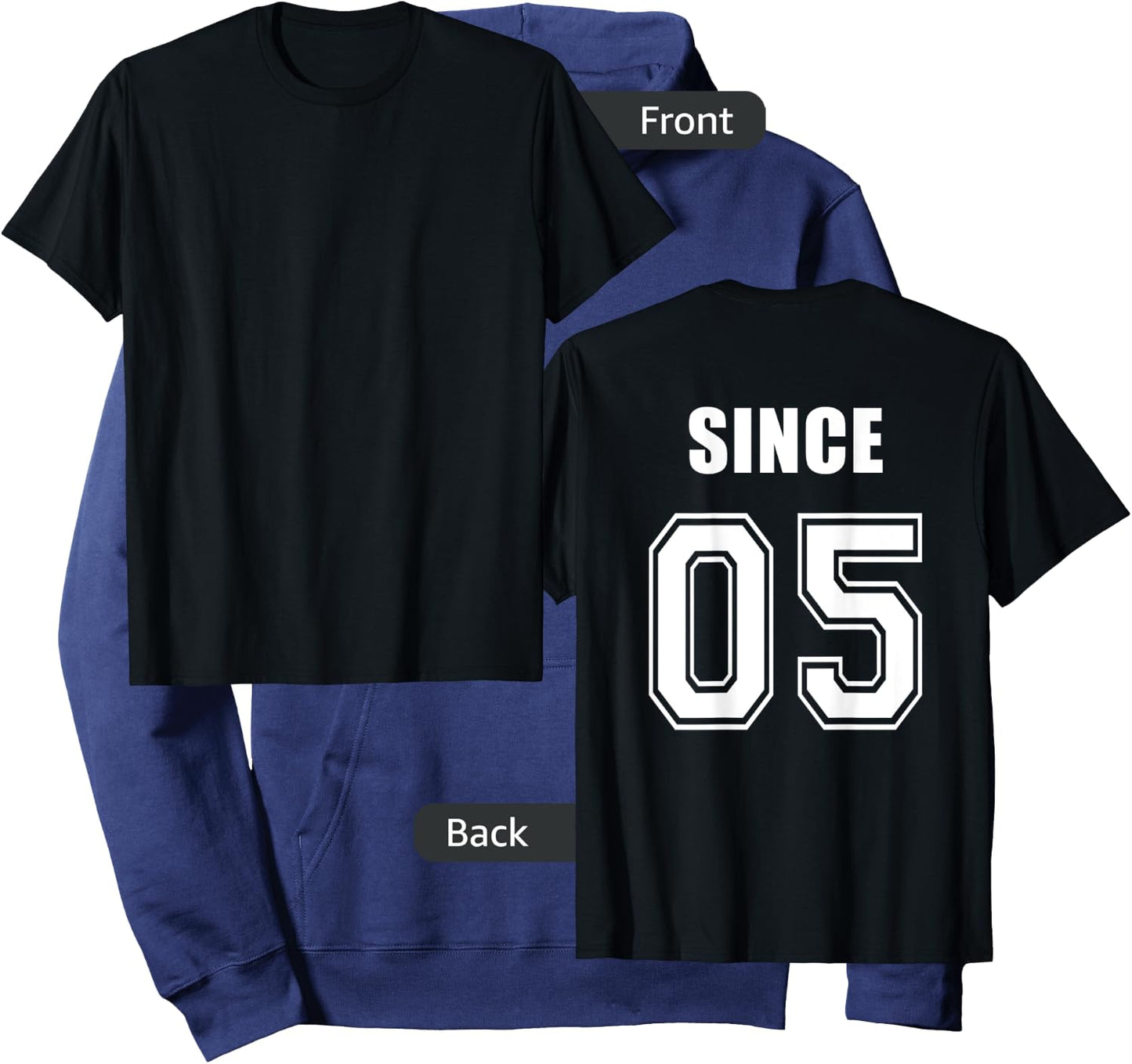 Together since 2005 -couple shirts-Lovers Shirts- King Queen Hoodie - Hoodie | Navy