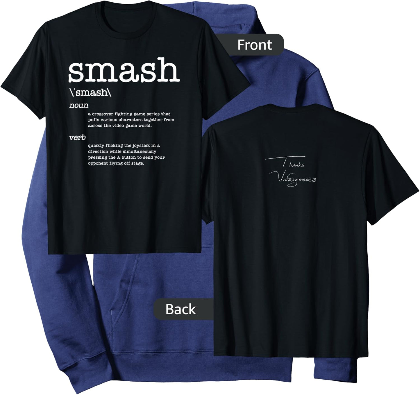 Thanks Videogames: Smash Definition Video Game Hoodie - Hoodie | Navy