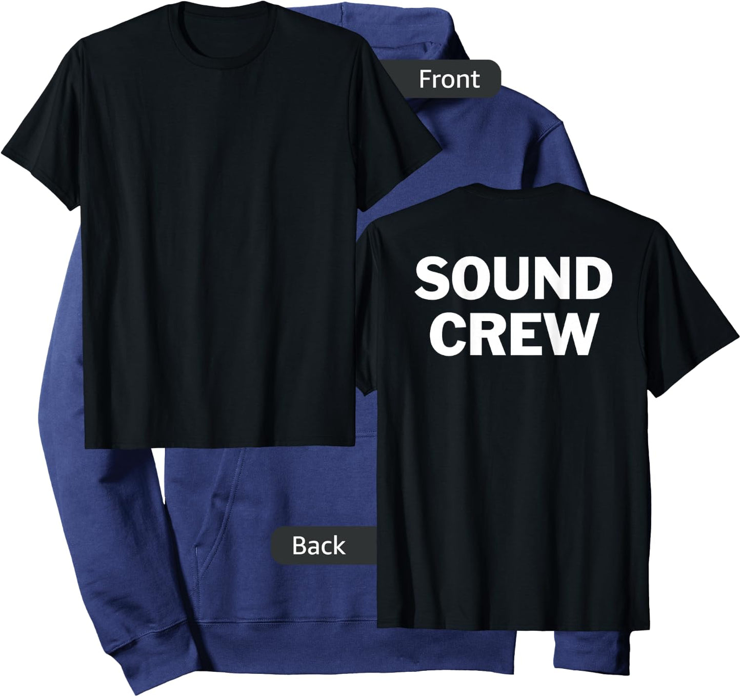 Black SOUND CREW on back t shirt Hoodie - Hoodie | Navy