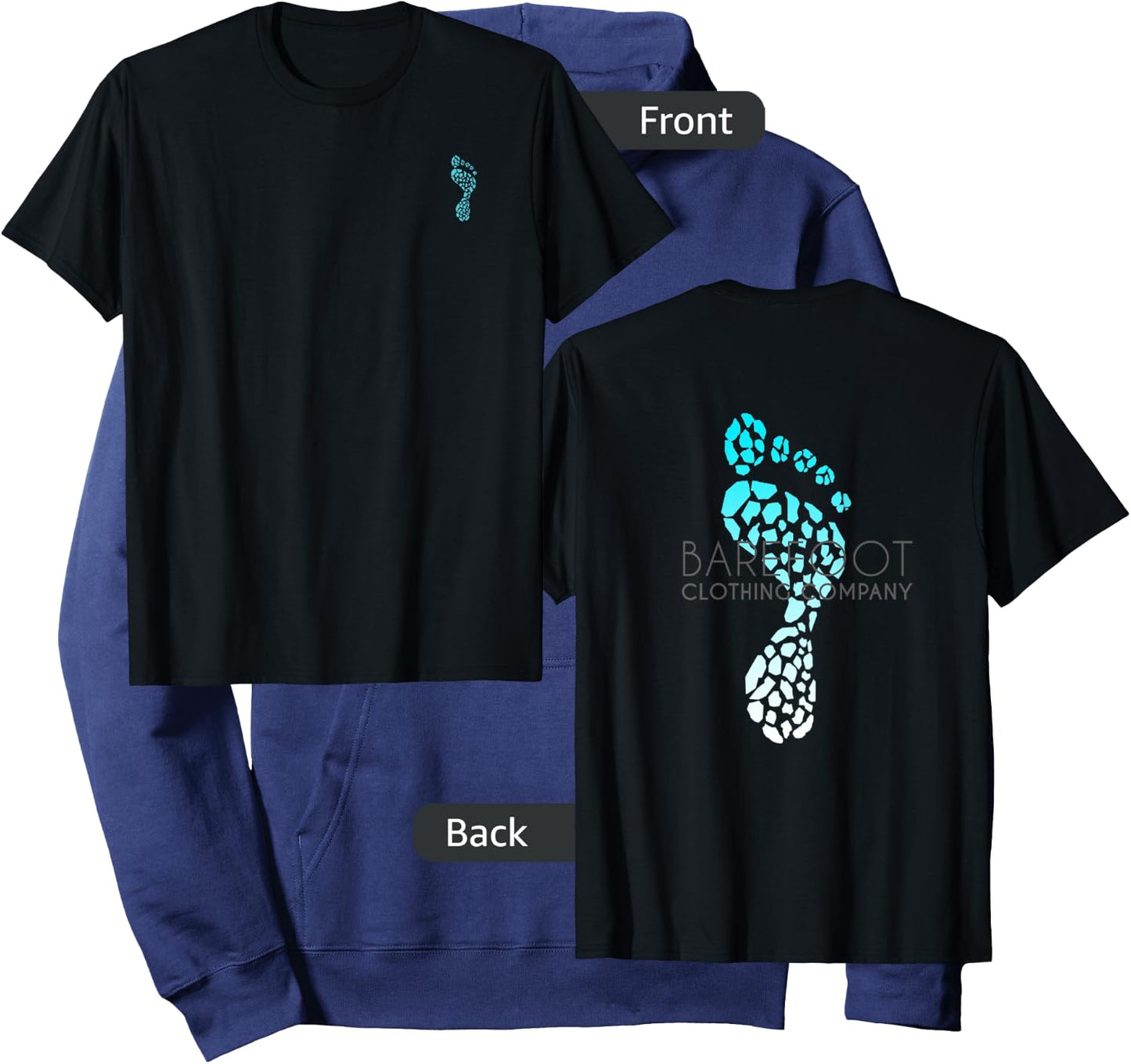Barefoot Clothing Company: logo on back Hoodie - Hoodie | Navy