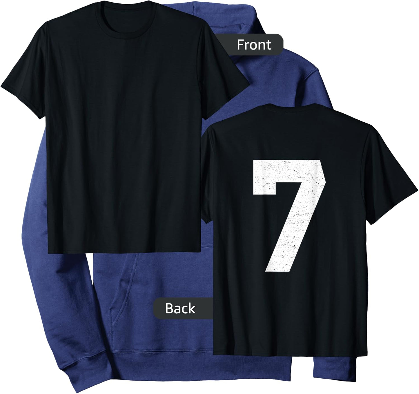 #7 Jersey Uniform Varsity Sports Number, 7th Birthday Hoodie - Hoodie | Navy
