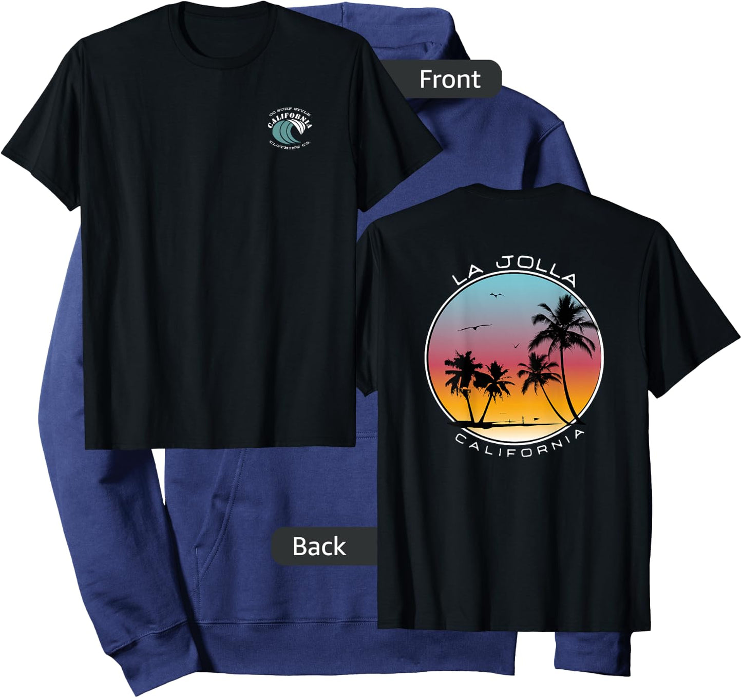 La Jolla California Sunset Circle Hoodie - Hoodie | Navy