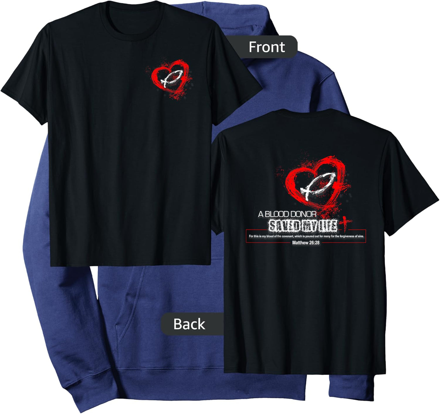 A Blood Donor Saved My Life Christian - Dark Styles Hoodie - Hoodie | Navy